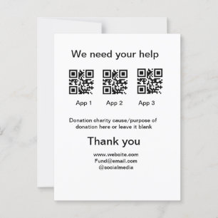 Donatie Collectie tip potje voeg je q r naam toe O Briefkaart