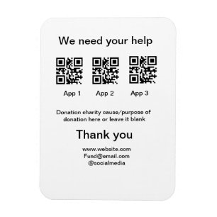 Donatie Collectie tip potje voeg je q r naam toe O Magneet