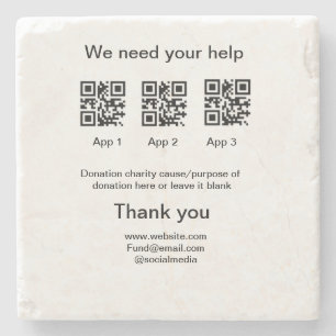 Donatie Collectie tip potje voeg je q r naam toe O Stenen Onderzetter