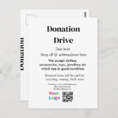 Donatie drive adres datum toevoegen Bedrijfsnaam l Briefkaart (Voorkant / Achterkant)
