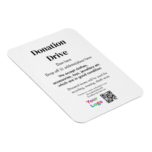 Donatie drive adres datum toevoegen Bedrijfsnaam l Magneet (Rechterzijde)