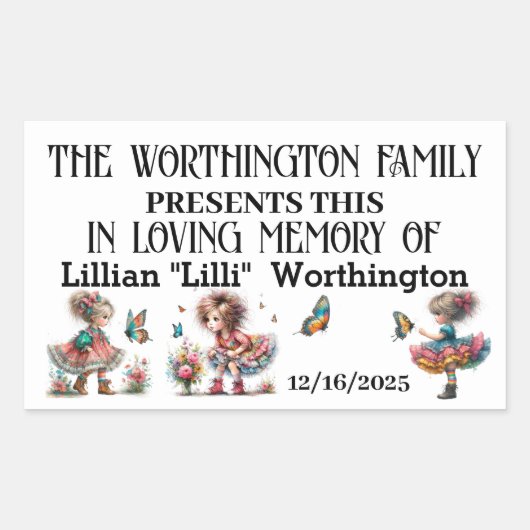 Donatie - In Memoriam Sticker (Voorkant)