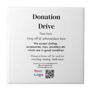 Donatieactie adres datum bedrijfsnaam logo toevoeg tegeltje