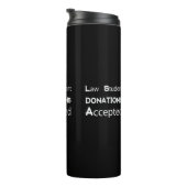 Donaties van wetsstudenten geaccepteerd thermosbeker (Geroteerd rechts)