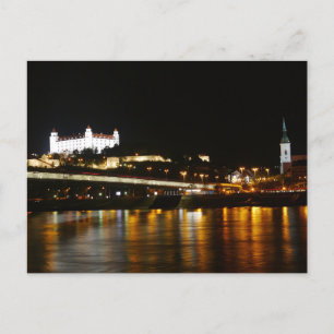 Donau bij nacht, Bratislava, Slowakije Briefkaart