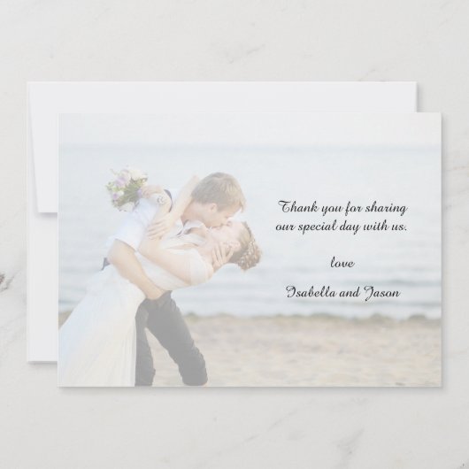 Donc en amour | Photo Merci Mariage (Dos)