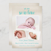 Donc In Love Baby Boy Faire-part de naissance (Devant / Derrière)