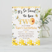 Donc Sweet To Bee Deux Invitation Anniversaire (Debout devant)