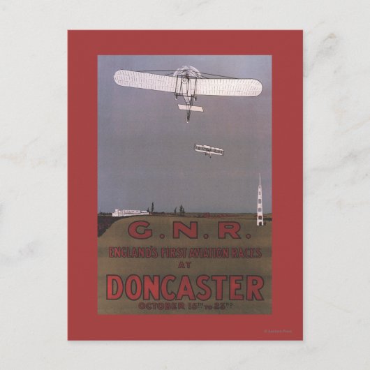 Doncaster, Engeland - First Aviation Races Briefkaart (Voorkant)