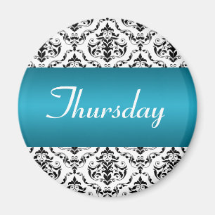 Donderdag blauw - Damask Magnet Magneet