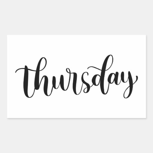 Donderdag - Calligraphy / Lettering Sticker (Voorkant)