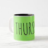 donderdag || Collectie week Tweekleurige Koffiemok (Voorkant links)