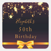 Donderdag in het paarse feest vierkante sticker (Voorkant)