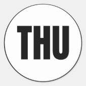 donderdag ronde sticker (Voorkant)