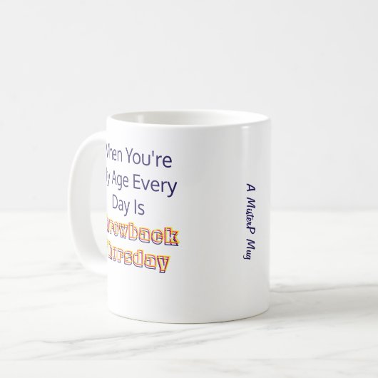 Donderdag terug - Een Mok van MisterP (Voorkant links)