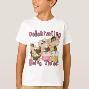 Donderdag van de roze partij aap 3rd Birthday T-sh T-shirt