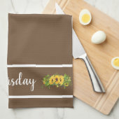 Donderdag van de week Zonnebloem Keukenhanddoek (Quarter Fold)