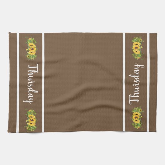 Donderdag van de week Zonnebloem Keukenhanddoek (Horizontaal)