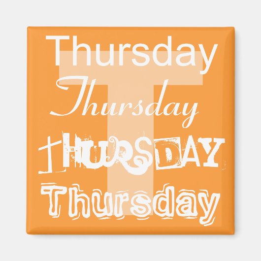 Donderdag Werkdag van de Week Magneet (Voorkant)