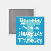 Donderdag Werkdag van de week Magneet Elke kleur (Voorkant / Achterkant)