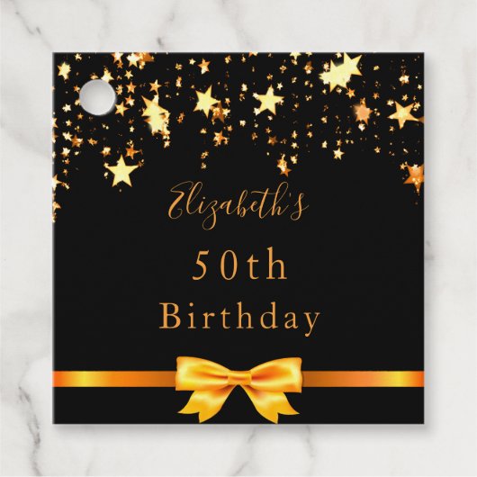 Donderdag zwarte gouden sterren modern bedankt bedankjes labels (Voorkant)