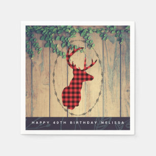Donderkop met Antlers - Rustige Ronde Rustic Birth Servet