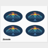 dondervogel zonsondergang ovale sticker (Vel)