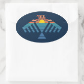 dondervogel zonsondergang ovale sticker (Tas)