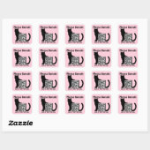 Doneer Aangepaste QR Code Cat Theme Pink Vierkante Sticker (Vel)