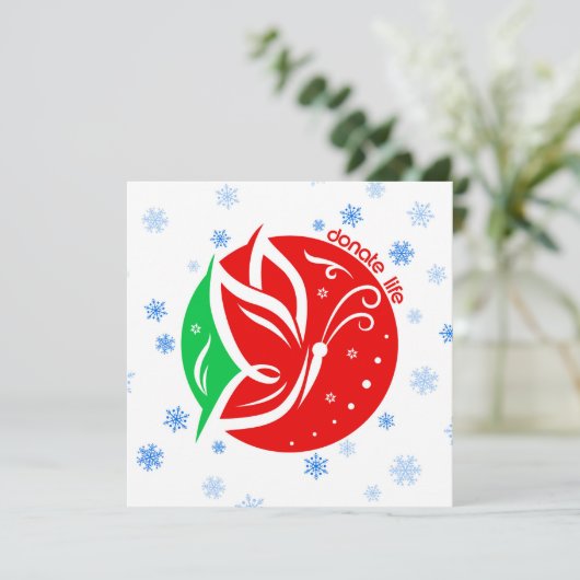 Doneer Leven Vlinder Donorbewustzijn Feestdagenkaart (Staand voorkant)