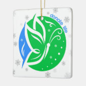 Doneer Life Butterfly Donor Awareness Christmas Keramisch Ornament (Links)