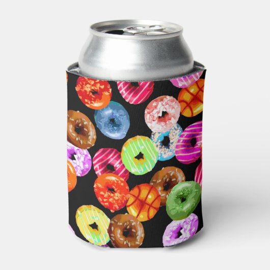 Doneert naadloos patroon + uw achtergrond. en idee blikjeskoeler (Blikje Voorkant)