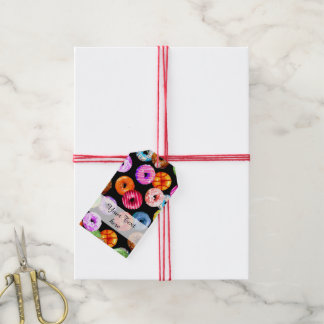 Doneert naadloos patroon + uw achtergrond. en idee cadeaulabel