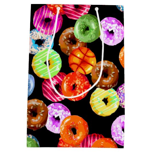 Doneert naadloos patroon + uw achtergrond. en idee medium cadeauzakje (Achterkant)