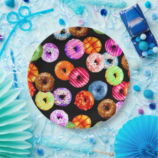 Doneert naadloos patroon + uw achtergrond. en idee papieren bordje (Feest)