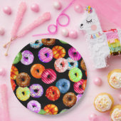 Doneert naadloos patroon + uw achtergrond. en idee papieren bordje (Feest)