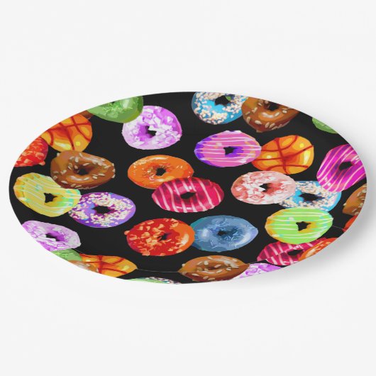 Doneert naadloos patroon + uw achtergrond. en idee papieren bordje (Gekanteld)