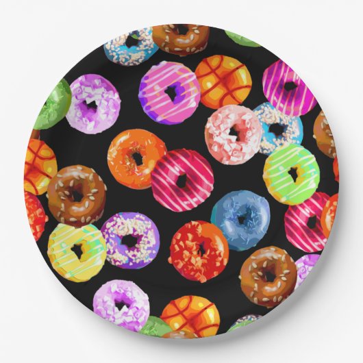 Doneert naadloos patroon + uw achtergrond. en idee papieren bordje (Voorkant)