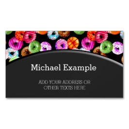 Doneert naadloos patroon + uw achtergrond. en idee visitekaartje magneet