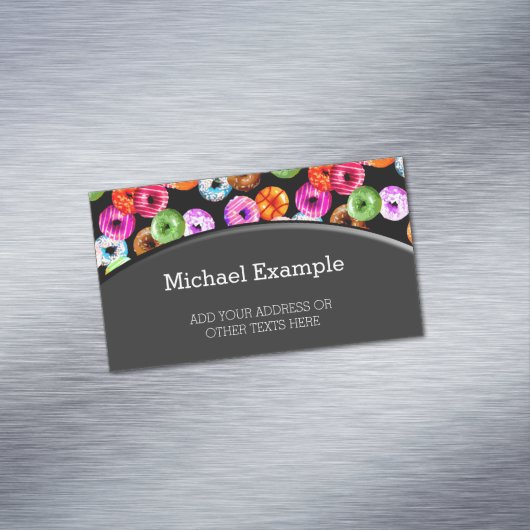 Doneert naadloos patroon + uw achtergrond. en idee visitekaartje magneet (Voorbeeld)