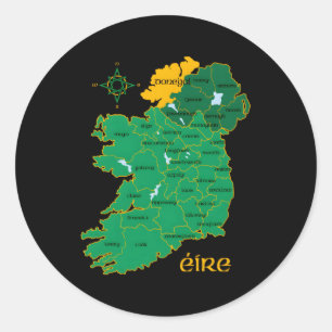 Donegal Ierland County Kaart Eire Irish Travel Ronde Sticker
