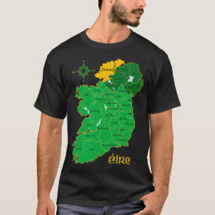 Donegal Ierland County Kaart Eire Irish Travel T-shirt