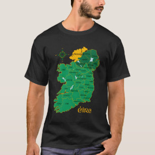 Donegal Ierland County Kaart Eire Irish Travel T-shirt
