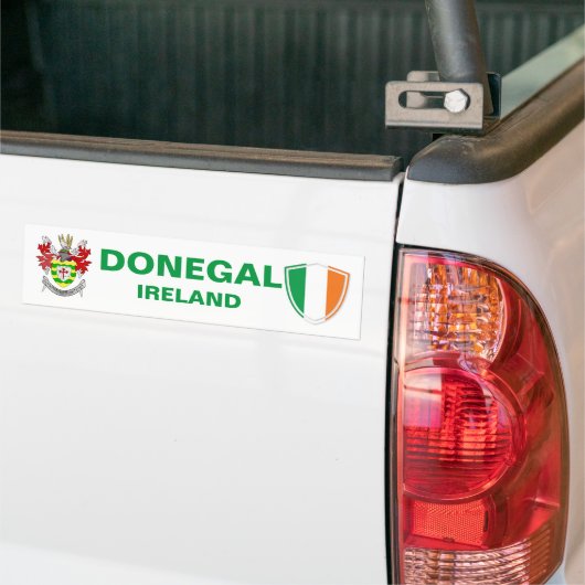 Donegal Ireland Crest en Irish Flag Bumpersticker (Op Truck)