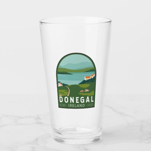 Donegal Ireland Retro Travel Art  Glas (Voorkant)