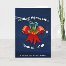 Donegal Irish kerstkaart - Nollaig Shona Duit Feestdagen Kaart