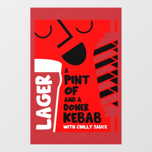 Doner Kebab Raamsticker (Vel)