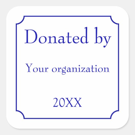 Doneren door Sjabloon Square Sticker (Voorkant)