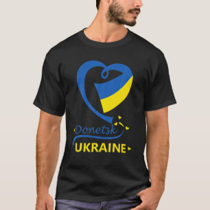 Donetsk Ukraine National Flag Heart Emblem Crest T-shirt