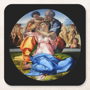 Doni Tondo, Doni Madona, Michelangelo, 1507 Vierkante Kartonnen Onderzetter